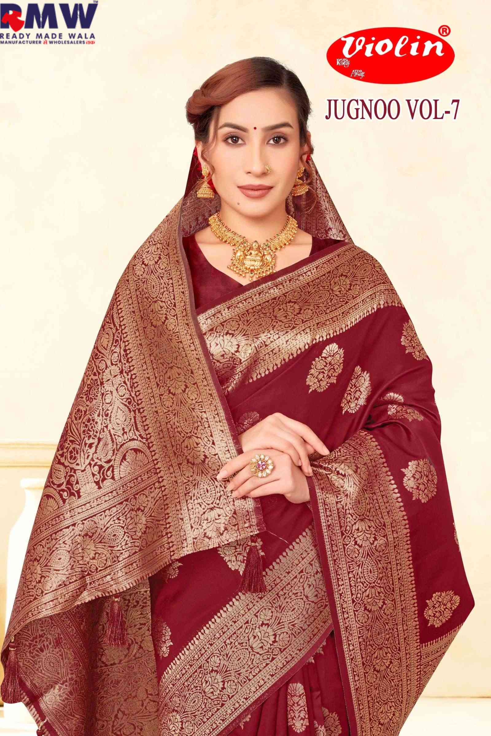 VIOLIN SAREE JUGNOO SILK