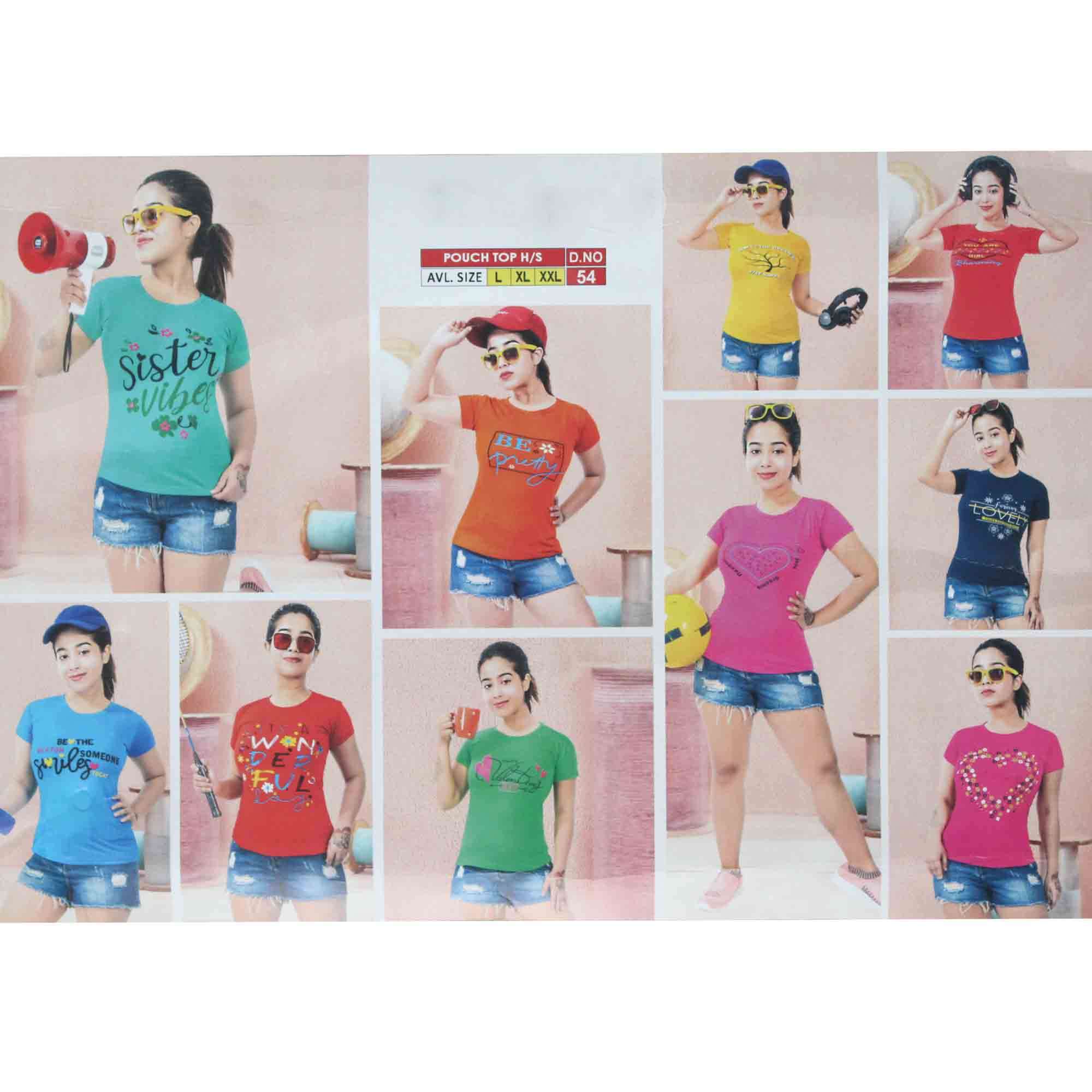 GIRLS PINK EYES BASIC TOP H.S DN-54 (XL/XXL)