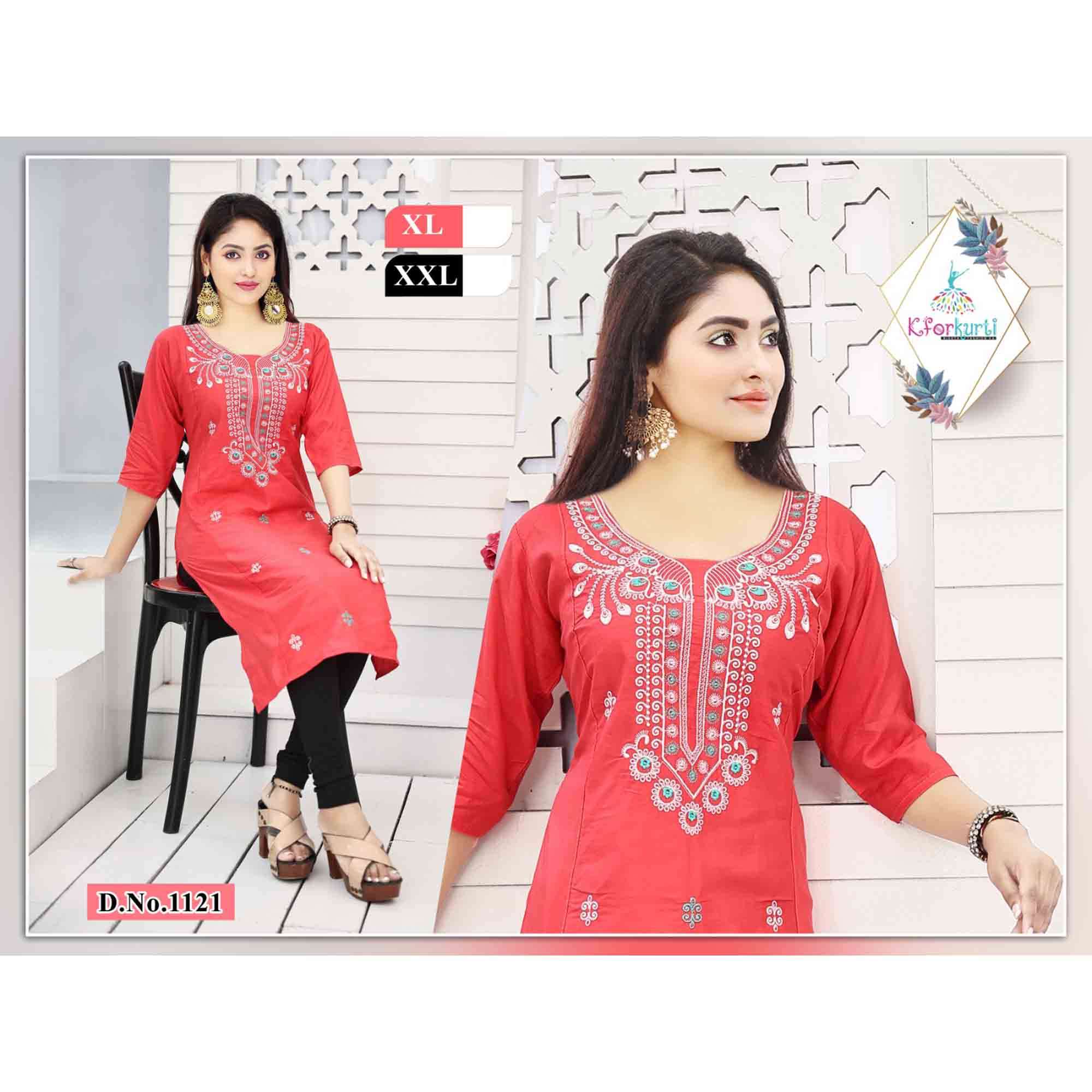 KURTI EMB PANEL PLAIN XL