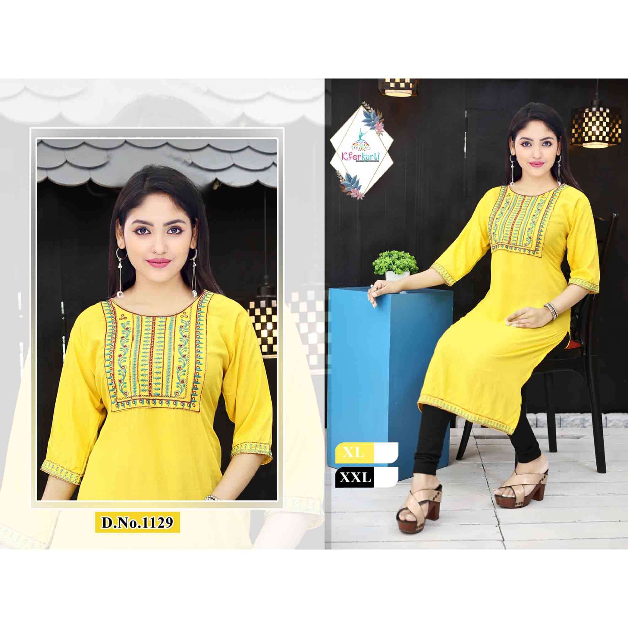 KURTI GHD EMB PLAIN XXL N
