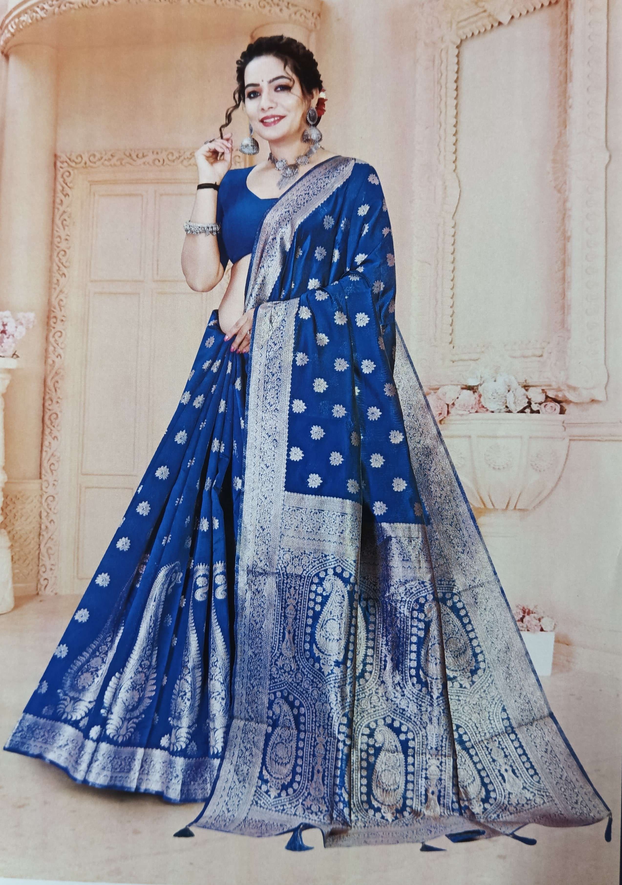 JAY BALAJI SAREE COTA ZARI LOOSE DN-435 (6.30)