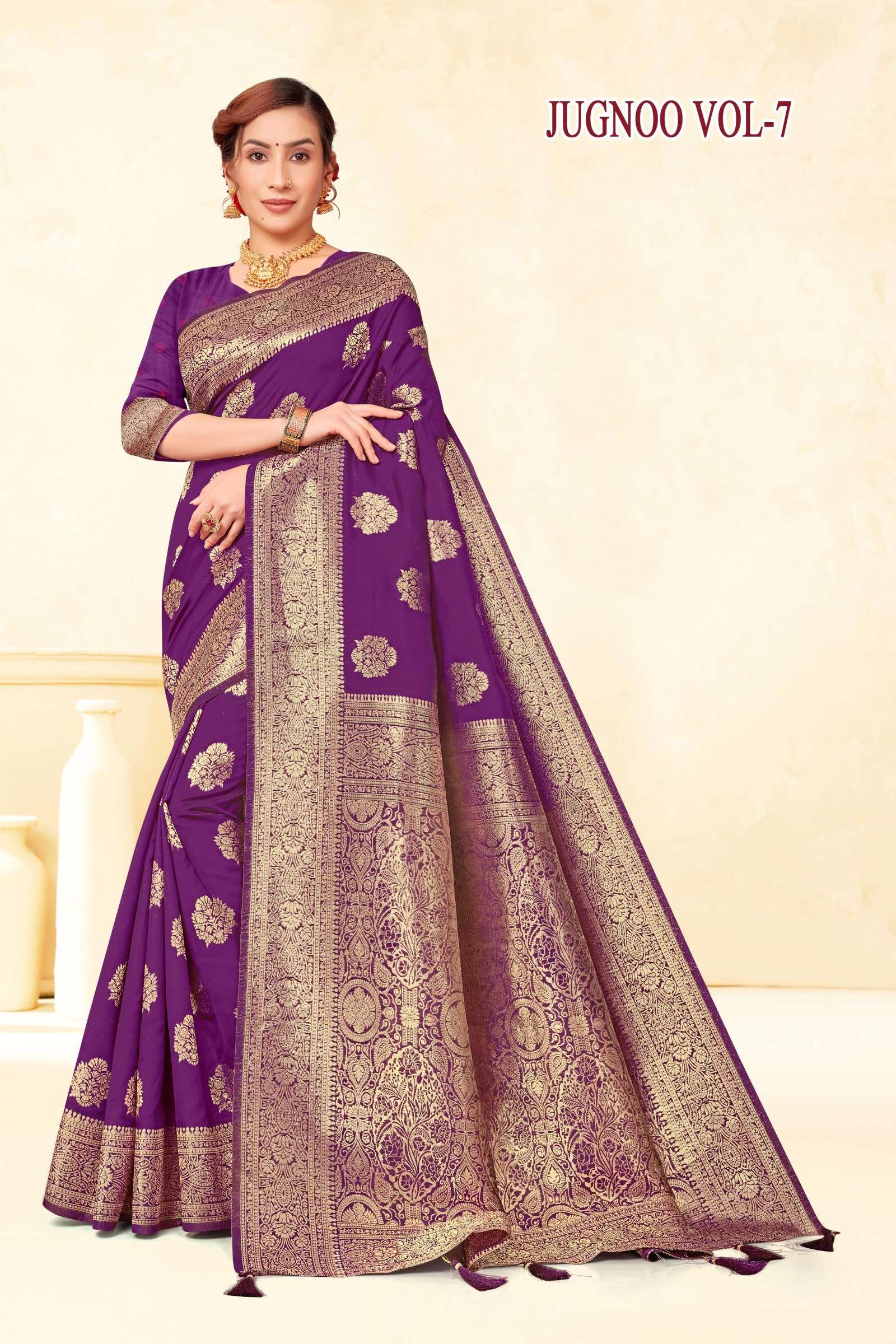 VIOLIN SAREE JUGNOO SILK