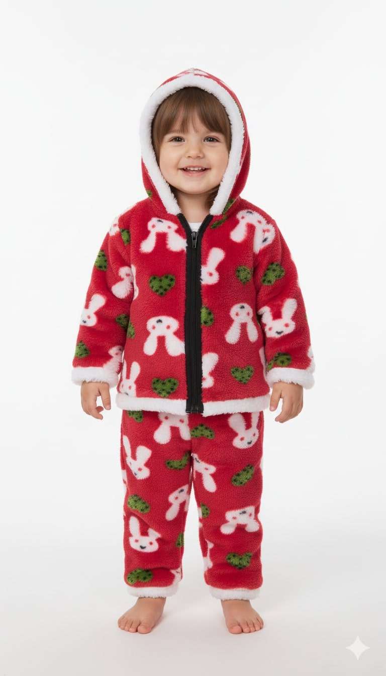KIDS PRINT HOODY BHALU SET (30)