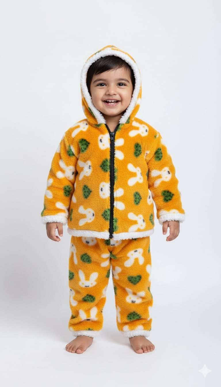 KIDS PRINT HOODY BHALU SET (34)
