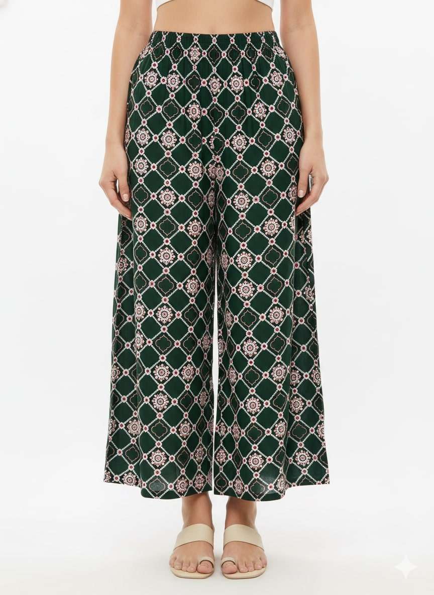 GIRLS SI REYON PRINT PKT PLAZO (XXL)