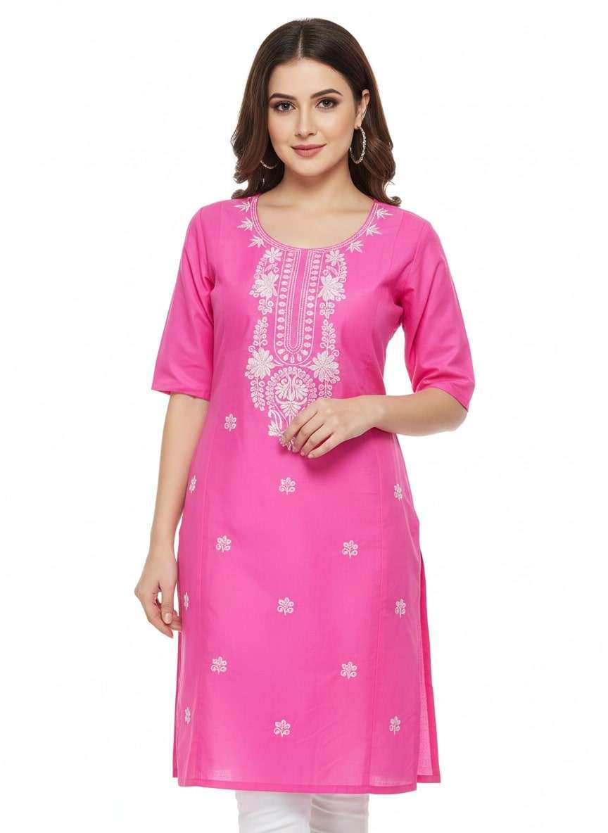 KURTI EMB PANEL PLAIN (S)