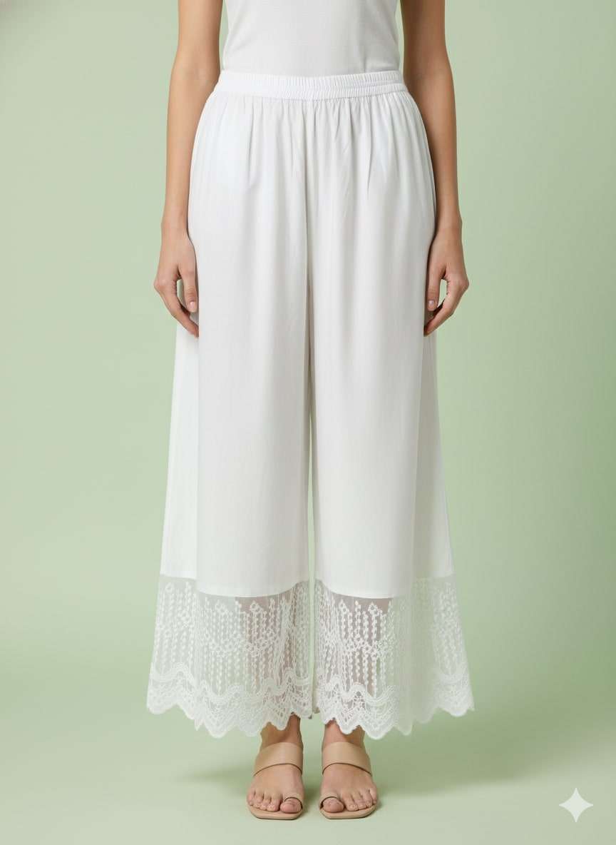 PLAZO NEW WHITE LACE