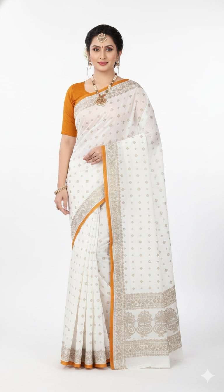 VANDANA SAREE SNOW WHITE (5.50)