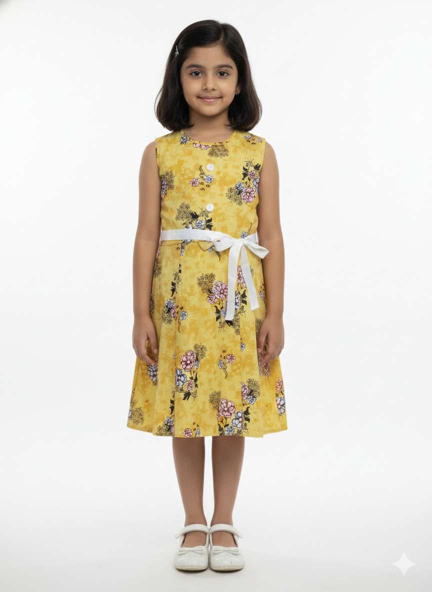 GIRLS RANU PRINT COTTON FROCK (20/30)