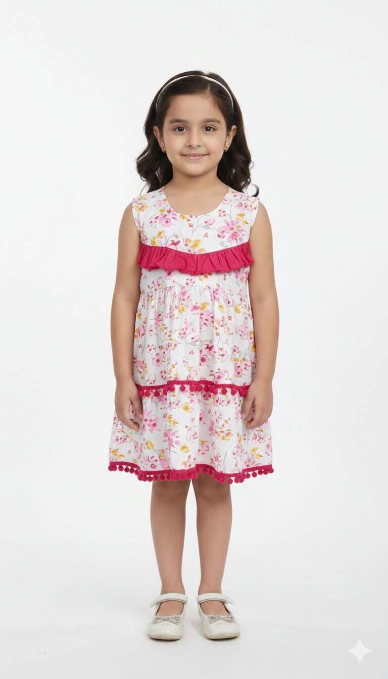 GIRLS RINA POM POM FROCK (16/18)