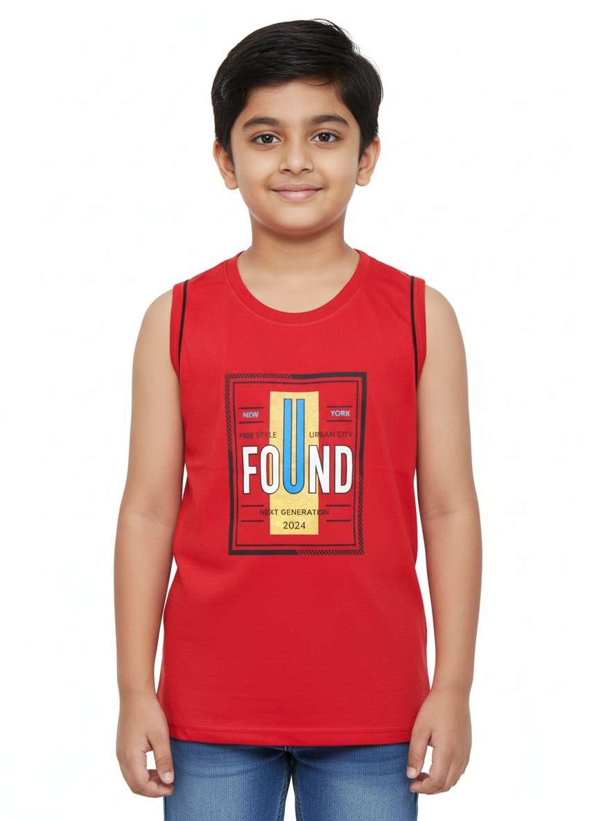 BOYS V STAR CHEST PRINT SANDO (M/L)