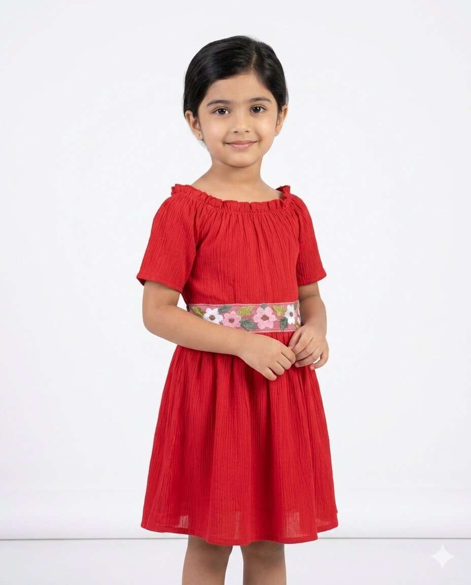 GIRLS FLOWER NET FROCK (16/22)
