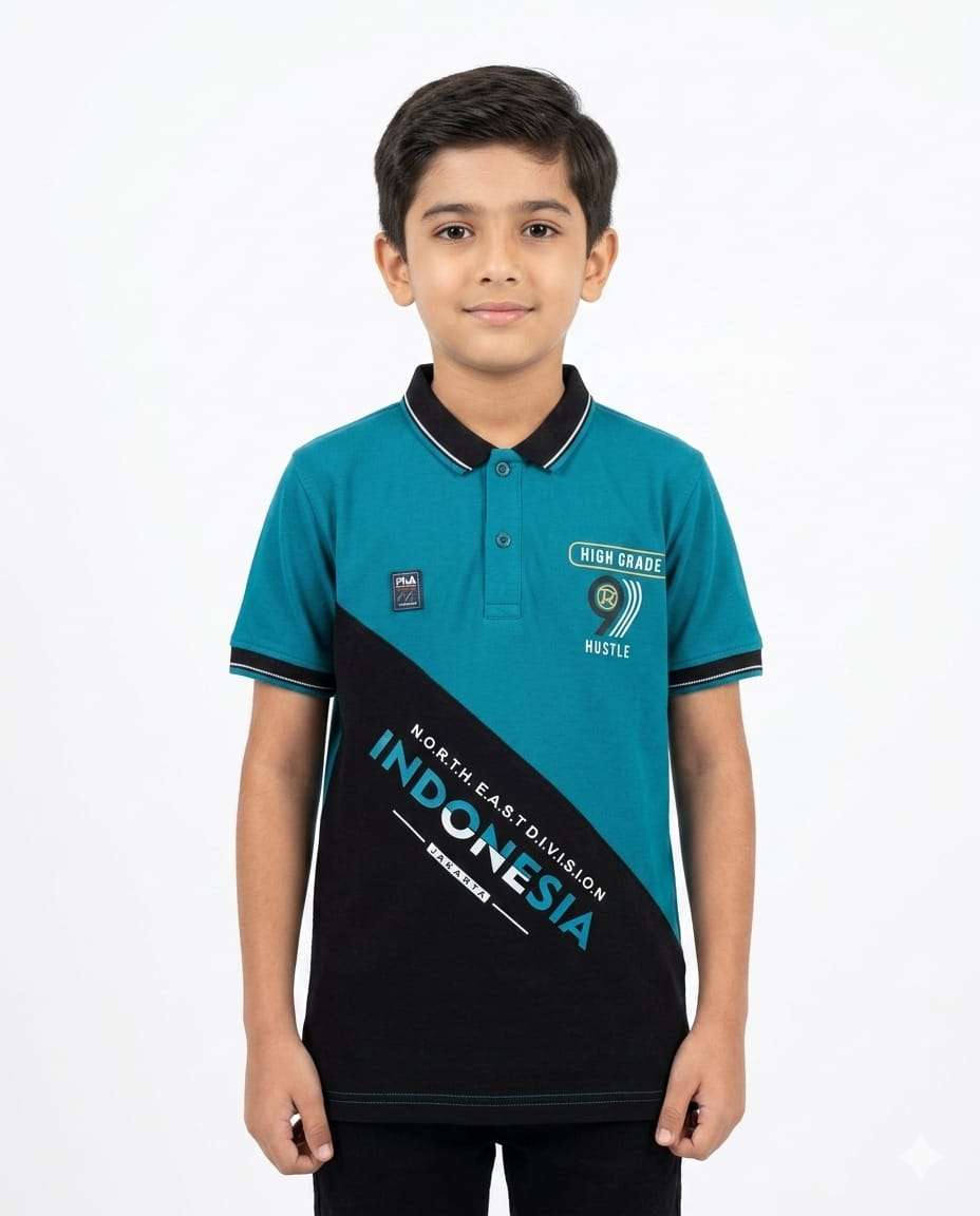 BOYS STYLE COLLAR H/S T-SHIRT  (M/XL)