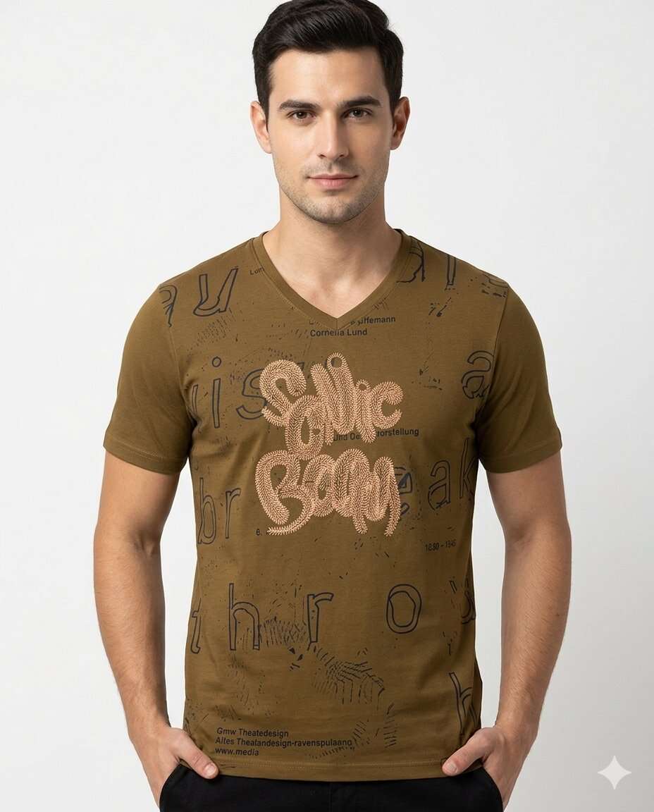 MENS QUCO V/N FRONT AOP H/S TSHIRT (M/XXL)