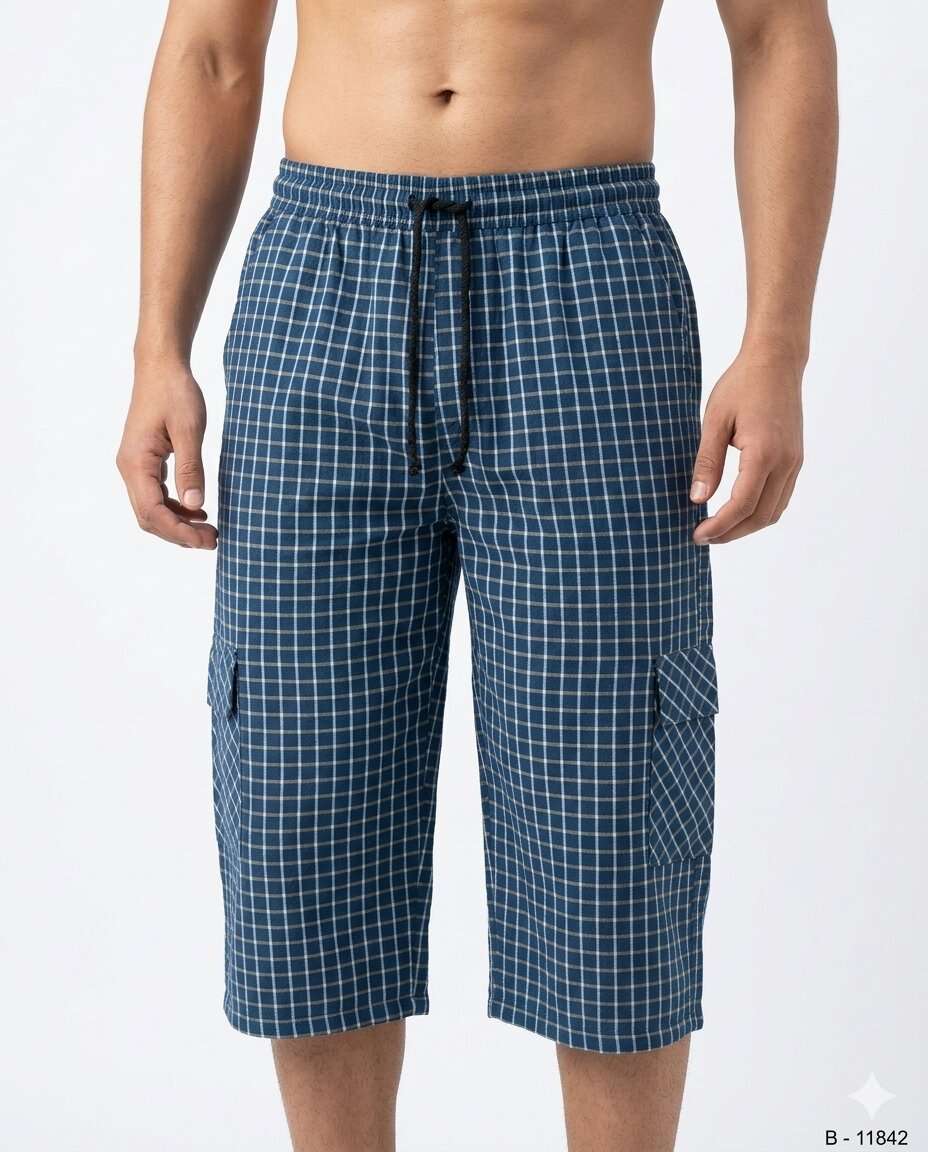 BOYS INDIGO CHECH T/Q H/P (S/XXL)