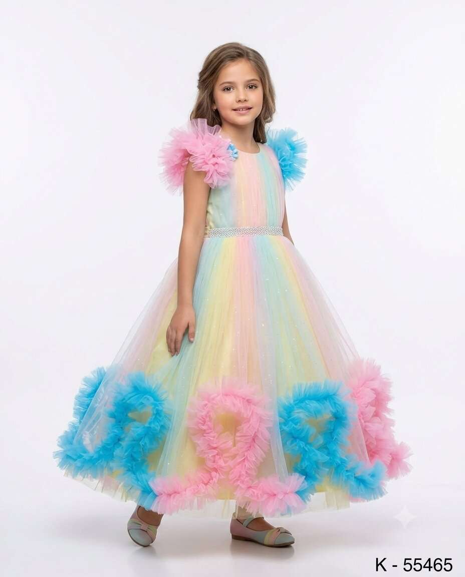 GIRLS HAKIMA NET FANCY FROCK (20/30)