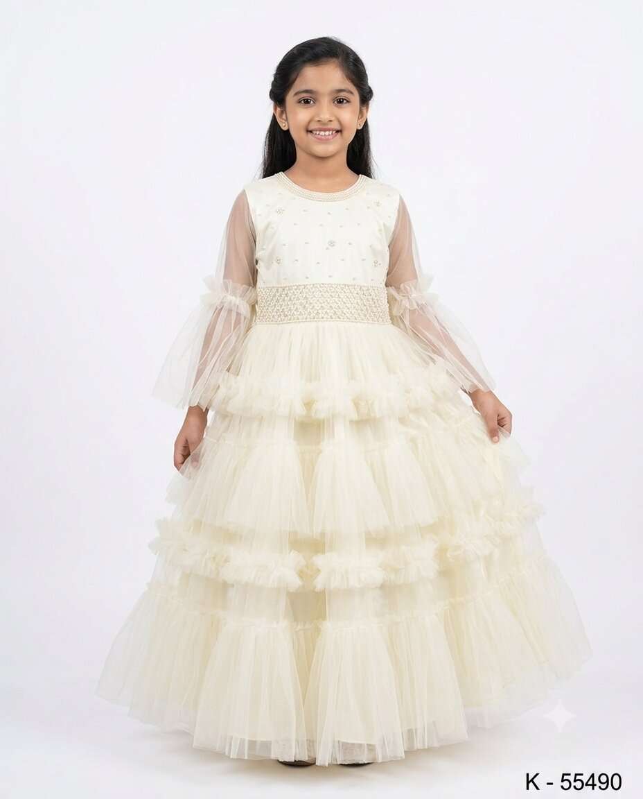 GIRLS NOOR JAHA NET FROCK (20/30)