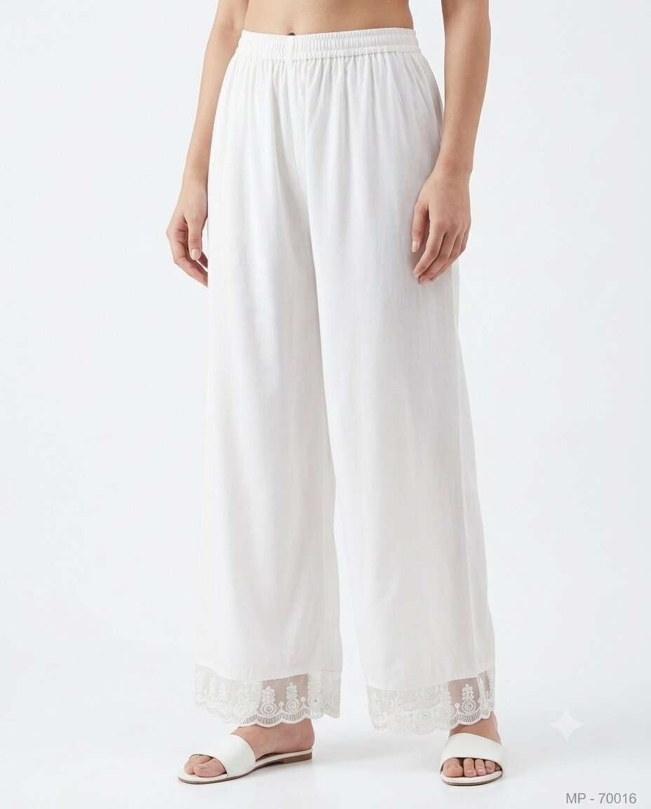 GIRLS PLAIN LACE PLAZO (S/XXL)