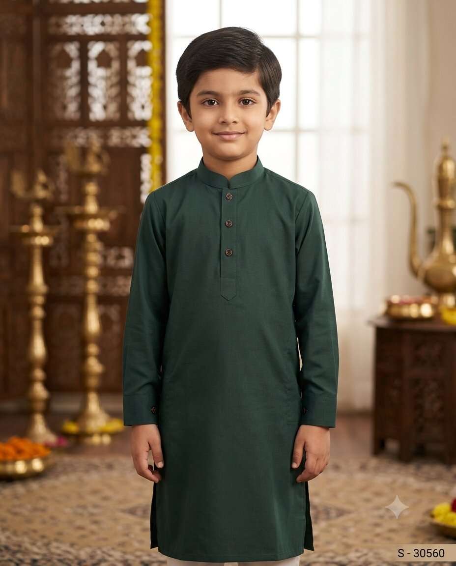KIDS FANCY KURTA PLAIN  (3-4) (5-6) (7-8)