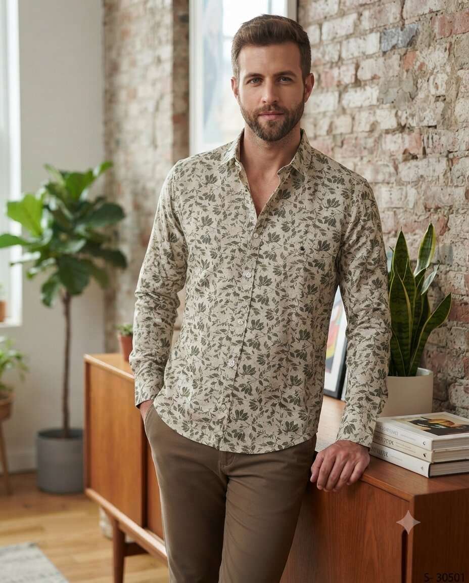 BOYS CAPITAL PRINT SHIRT F/S (M/XL)