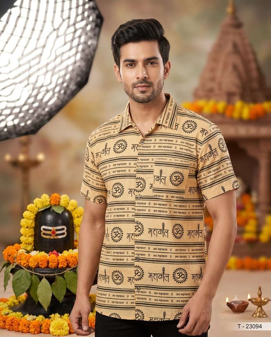 BOYS MAHAKAL PRINT SHIRT (M/XL)
