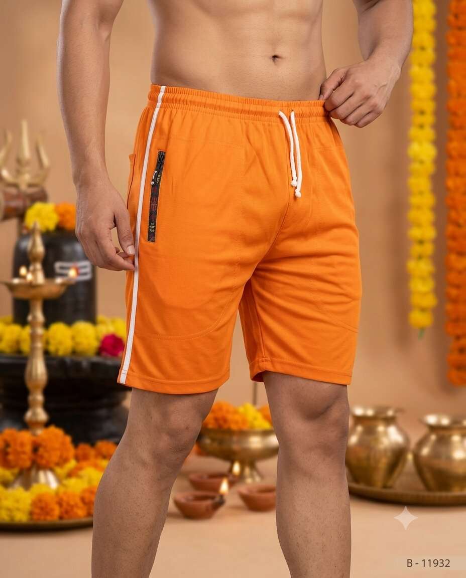 BOYS ORANGE PLAIN BARMUDA