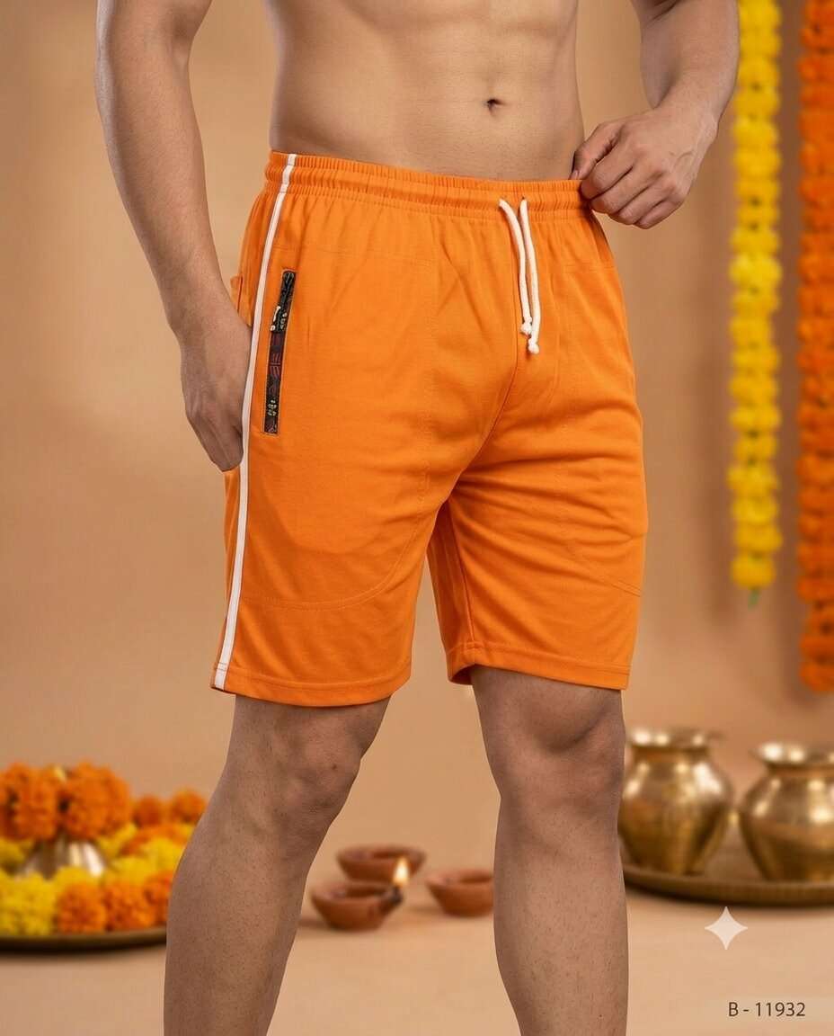 BOYS ORANGE PLAIN BARMUDA