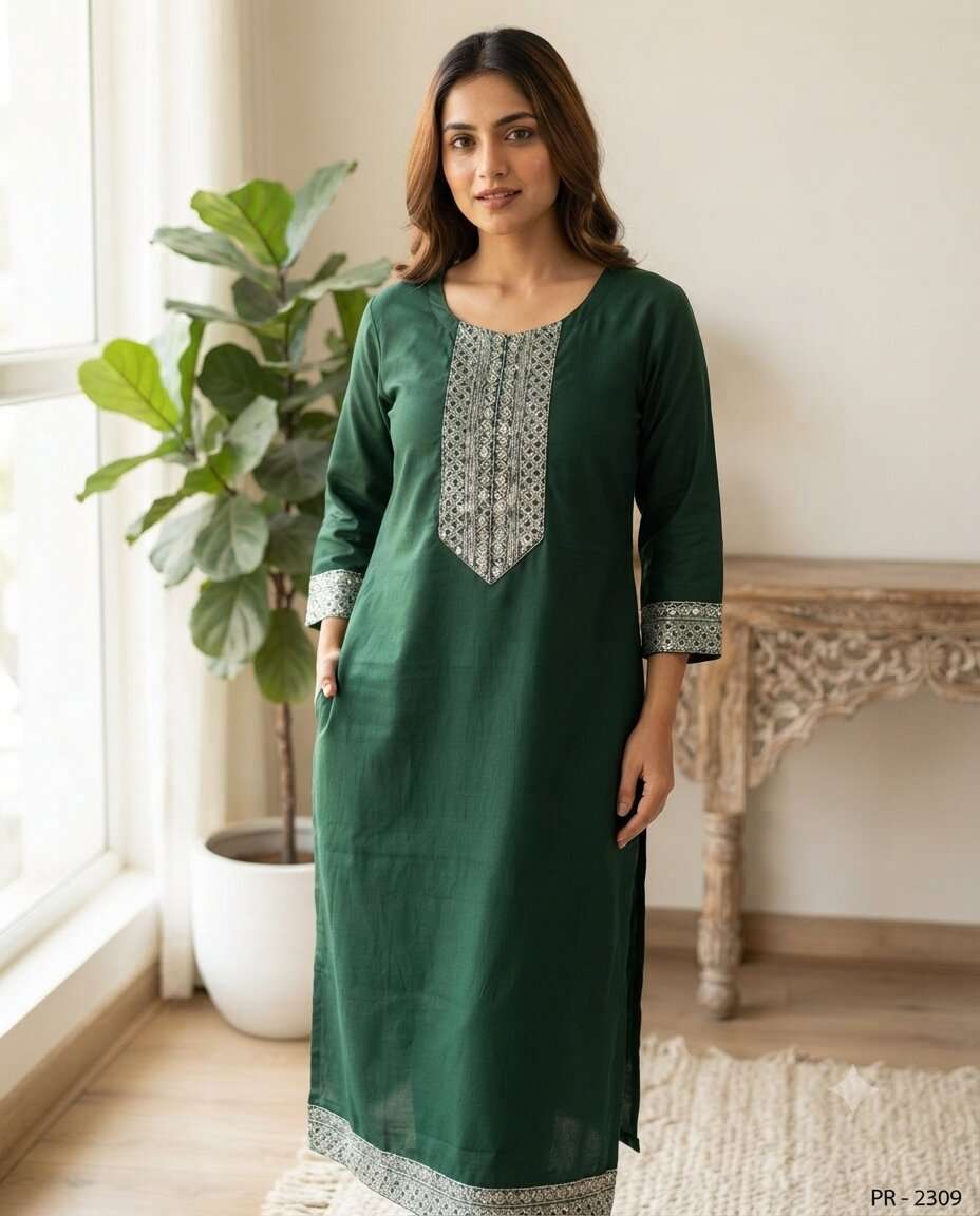 KURTI  HEAVY  GHD SEQ PLAIN DN-130 (XL)