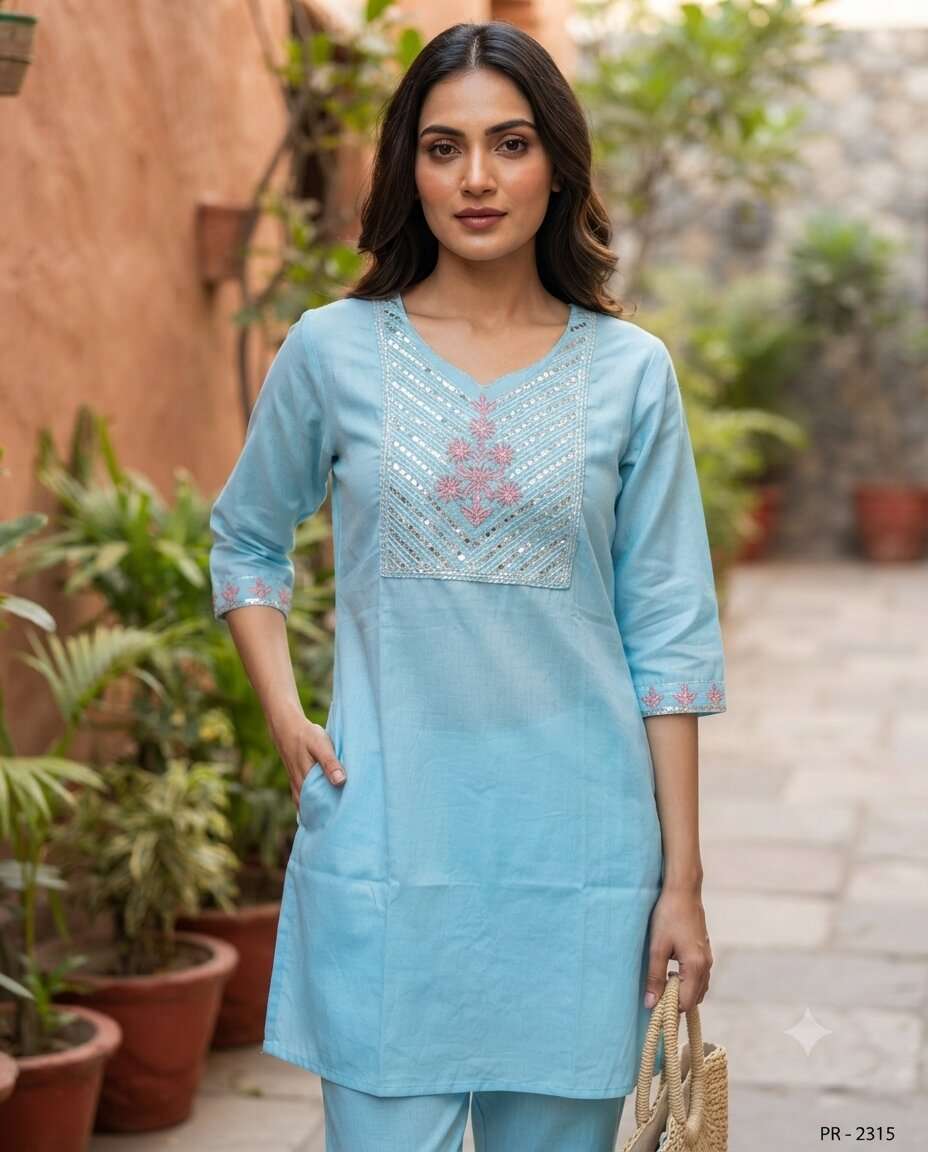 KURTI HEAVY SEQ NECK + ASTIN PLAIN (XL)