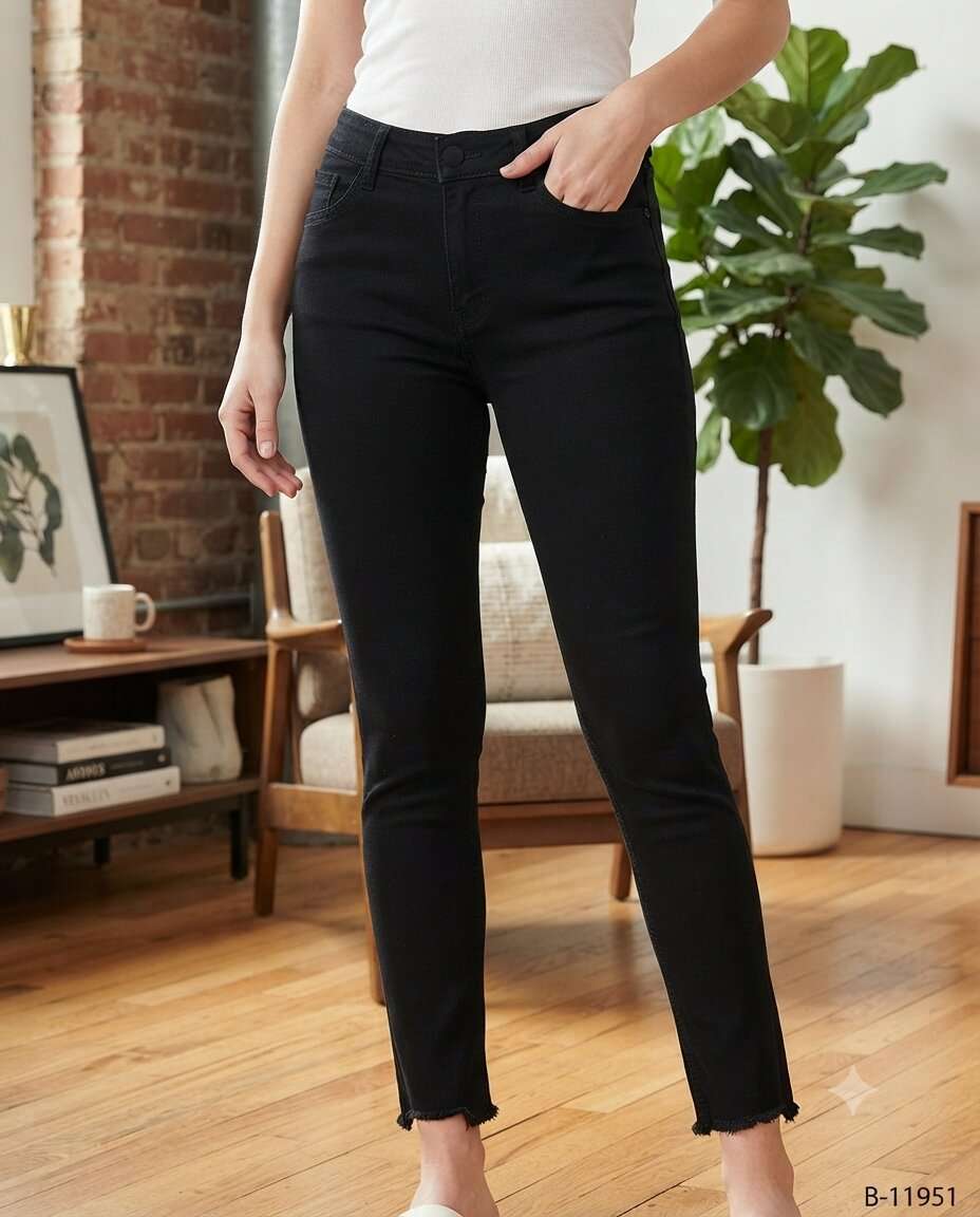 GIRLS DENIM PLAIN JEANS (26/36)