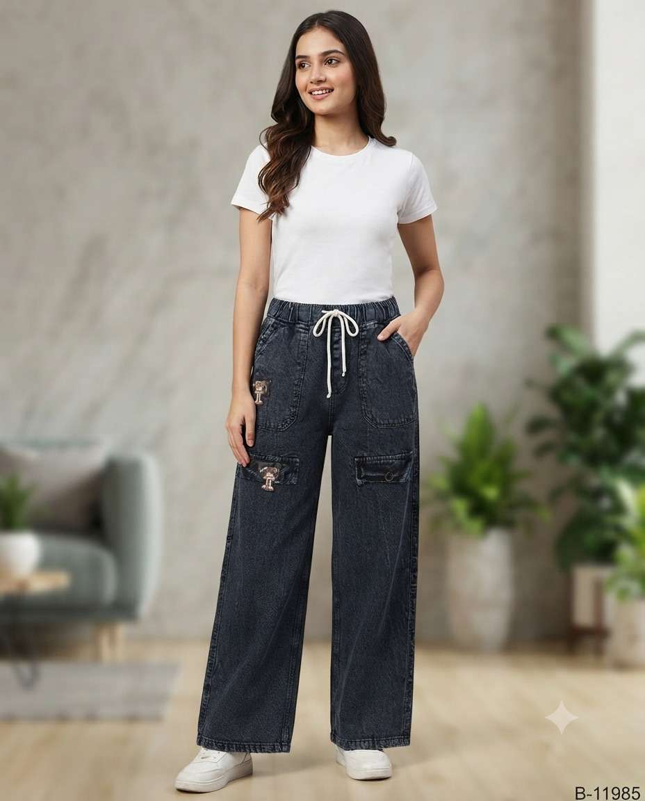 GIRLS TUFAN PLAIN 6 PKT PLAZO (32/40)