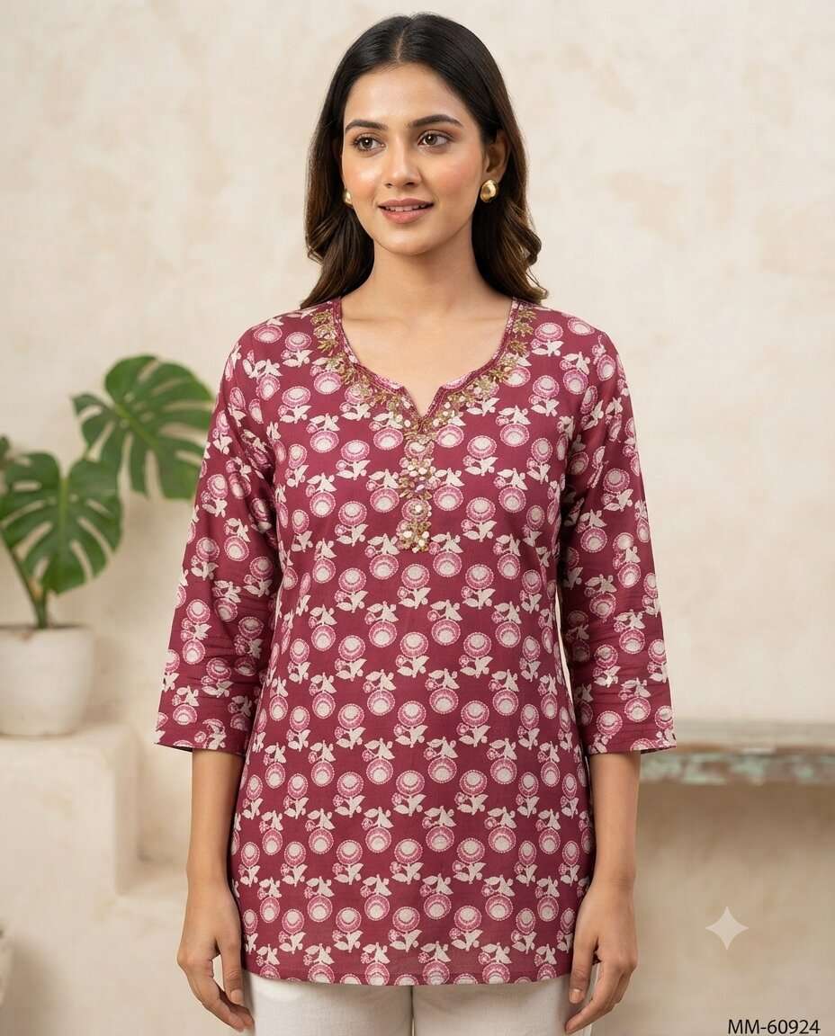 COTTON KURTI SHORT  EMB (38/42)