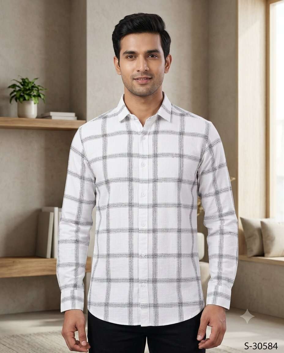 BOYS CAPITAL DOBBY PRINT SHIRT F/S (M/XL)